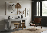 Minimalist living room with natural textures and decor