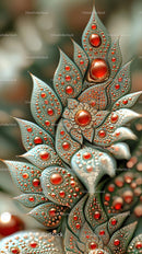 Intricate Metallic Leaf Jewelry with Orange Beads and Edges