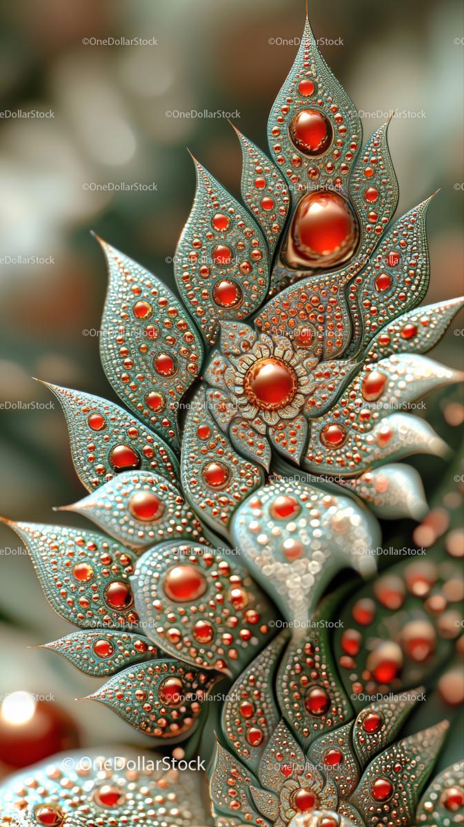 Intricate Metallic Leaf Jewelry with Orange Beads and Edges