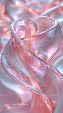 Elegant Heart-Shaped Glass Sculpture with Soft Pastel Colors