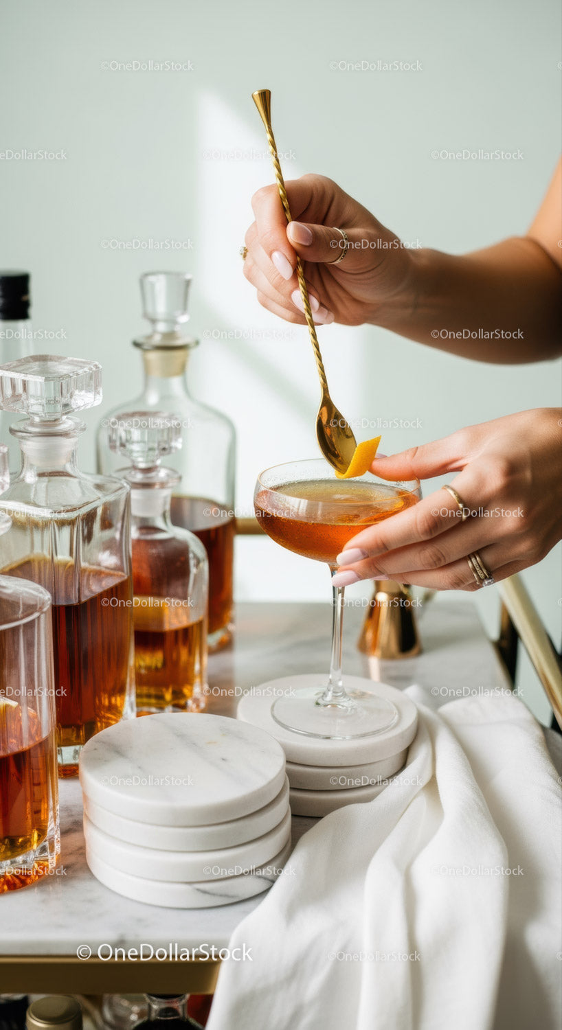 Elegant Orange Cocktail in Stylish Glass with Citrus Garnish