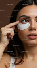 Portrait of a Young Woman Applying Eye Mask for Skin Rejuvenation