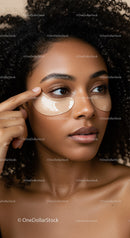 Young Woman Applying Under-Eye Patches for Skin Hydration