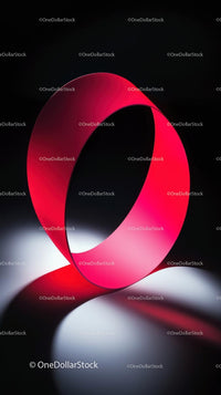 Red Metallic Ribbon Art Sculpture for Modern Interior Decor