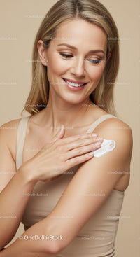 Woman Applying Body Lotion for Smooth Healthy Skin
