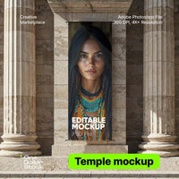Temple roll-up Editable PSD Mockup preview