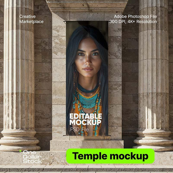 Mockup temple roll-up
