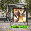Bus stop advert Editable PSD Mockup preview
