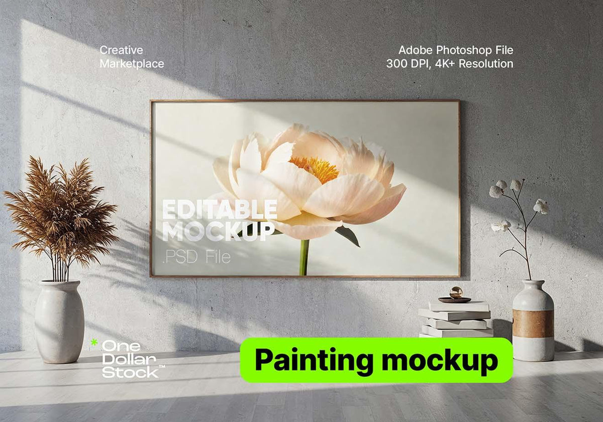 Painting on house wall Editable PSD Mockup preview