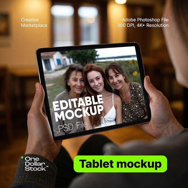 Mężczyzna trzymający tablet mockup