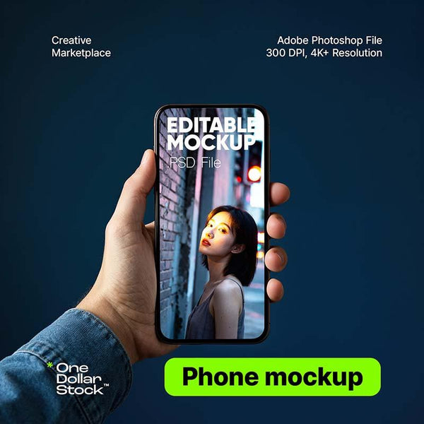 Mężczyzna trzymający mockup telefonu