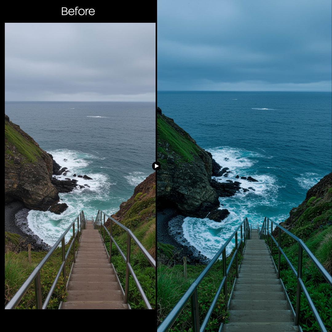 coastal photography edit with Pacific Ocean Lightroom presets