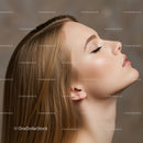 Side profile of serene young woman with closed eyes