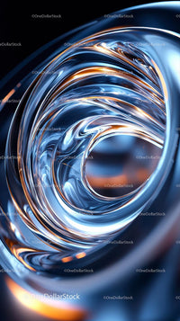 Abstract Stainless Steel Spiral with Dynamic Light Effects