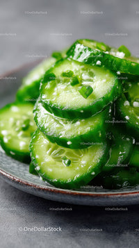 Delicious Fresh Sliced Cucumbers on a Plate