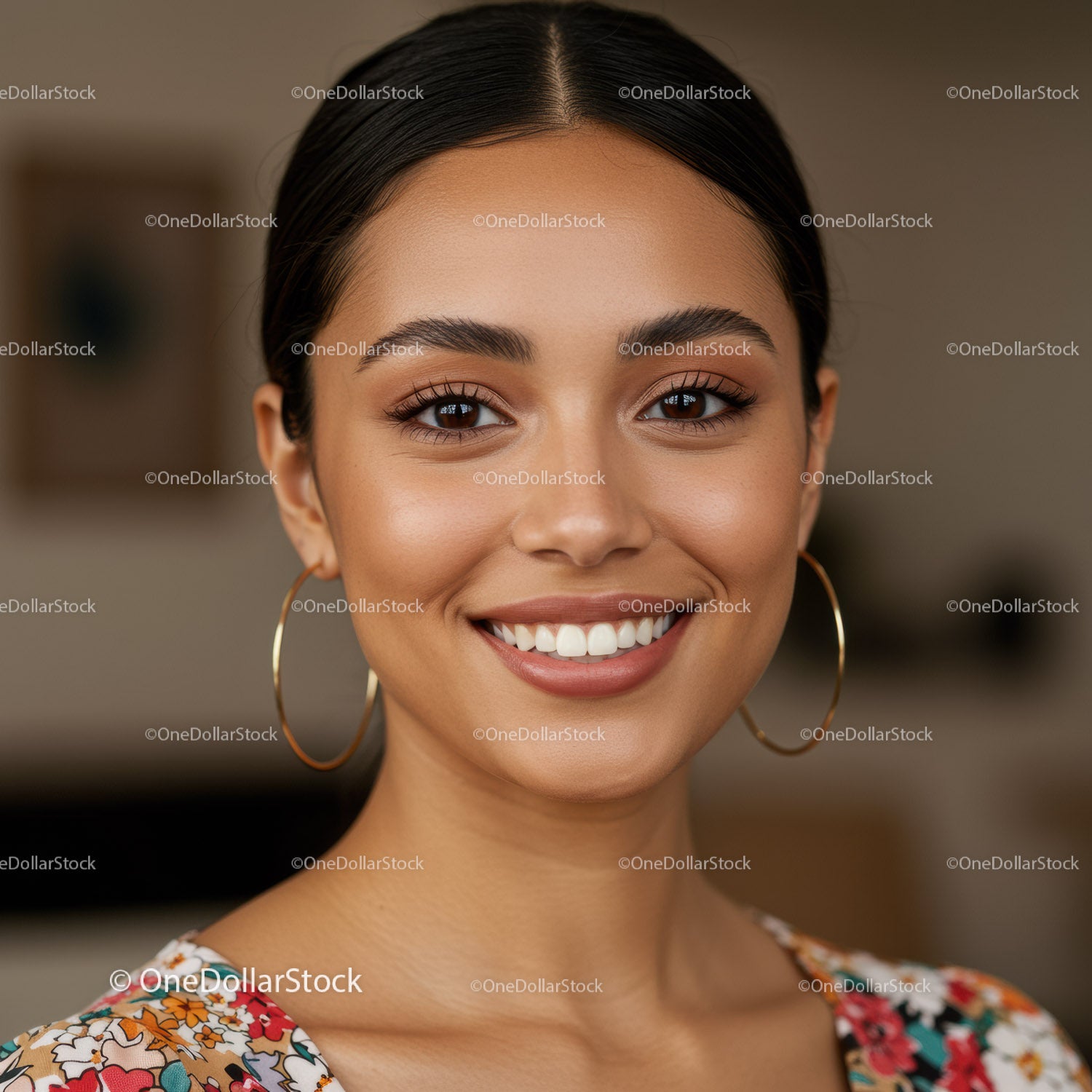 Beautiful Woman with Bright Smile and Confident Expression