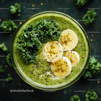 Green Kale and Banana Smoothie with Organic Ingredients