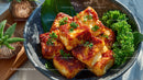 Crispy Fried Tofu Bites with Parsley and Fresh Greens