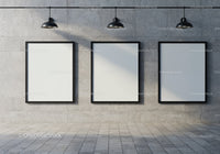 Minimalist Industrial Gallery with Blank Frames