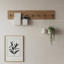 Modern Interior Wall Decor with Wooden Hooks and Hanging Plants