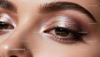 Close Up of Eye with Sparkling Glitter Makeup