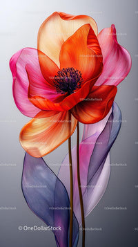 Vibrant Multi-colored Tulip Flower Art in Aesthetic Design