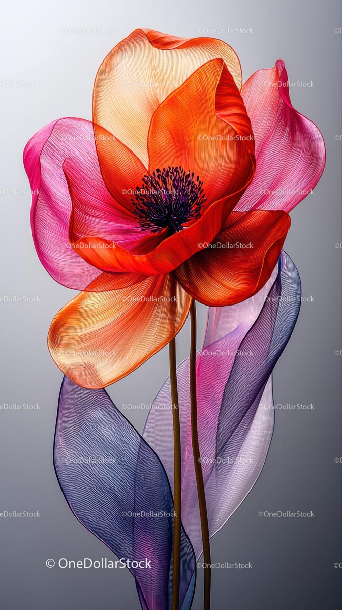 Vibrant Multi-colored Tulip Flower Art in Aesthetic Design