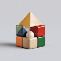 Colorful Wooden Toy Blocks Stack for Children Educational Play