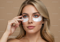 Young Woman with Eye Gel Patches for Skin Rejuvenation and Beauty