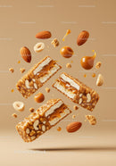 Caramel Nut Energy Bars with Almonds and Hazelnuts