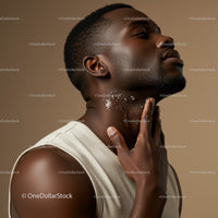 Stylish African Man with Trendy Haircut and Confident Pose