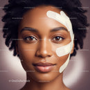 Close-up of African American Woman with Bandages on Face Portrait