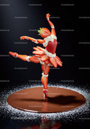 Strawberry ballerina dancing on liquid chocolate