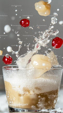 Fresh Berry and Cream Splash with Fruit in Water