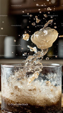 High-Speed Water Splash with Clear Droplets and Splash Effect