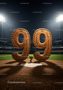 Baseball Number Ninety Nine Made of Leather Gloves