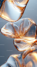 Elegant Abstract Glass Art with Copper and Silver Tones