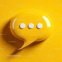 Modern Speech Bubble with Yellow Buttons on Bright Yellow Background