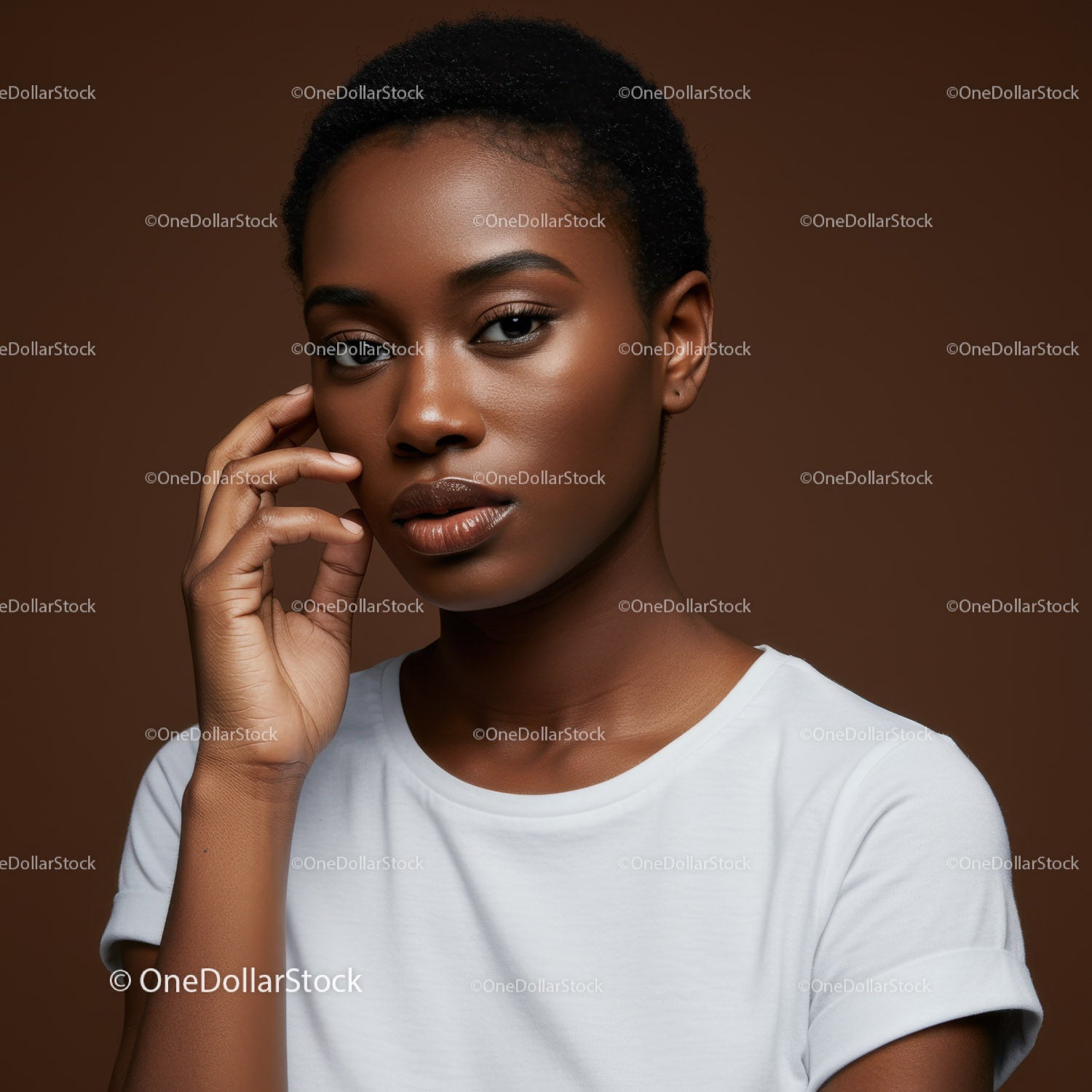 Elegant Portrait of a Confident Black Woman with Short Natural Hair