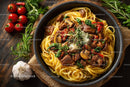 Beef Stroganoff Pasta with Mushrooms and Red Peppers