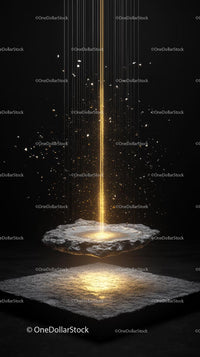 Futuristic Digital Energy Beam with Sparks in a Virtual Space