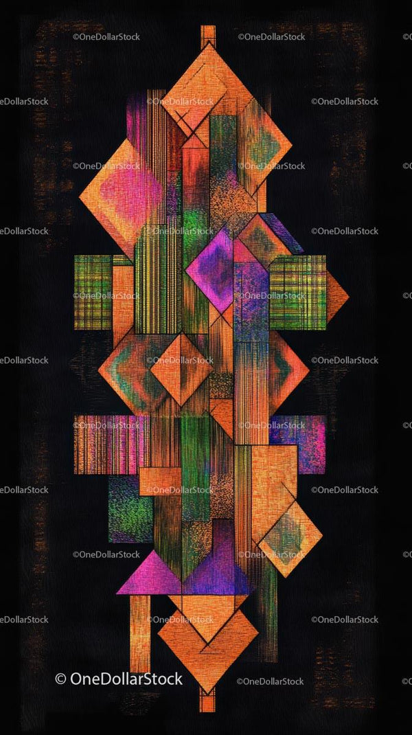 Colorful Abstract Geometric Digital Art with Vibrant Shapes