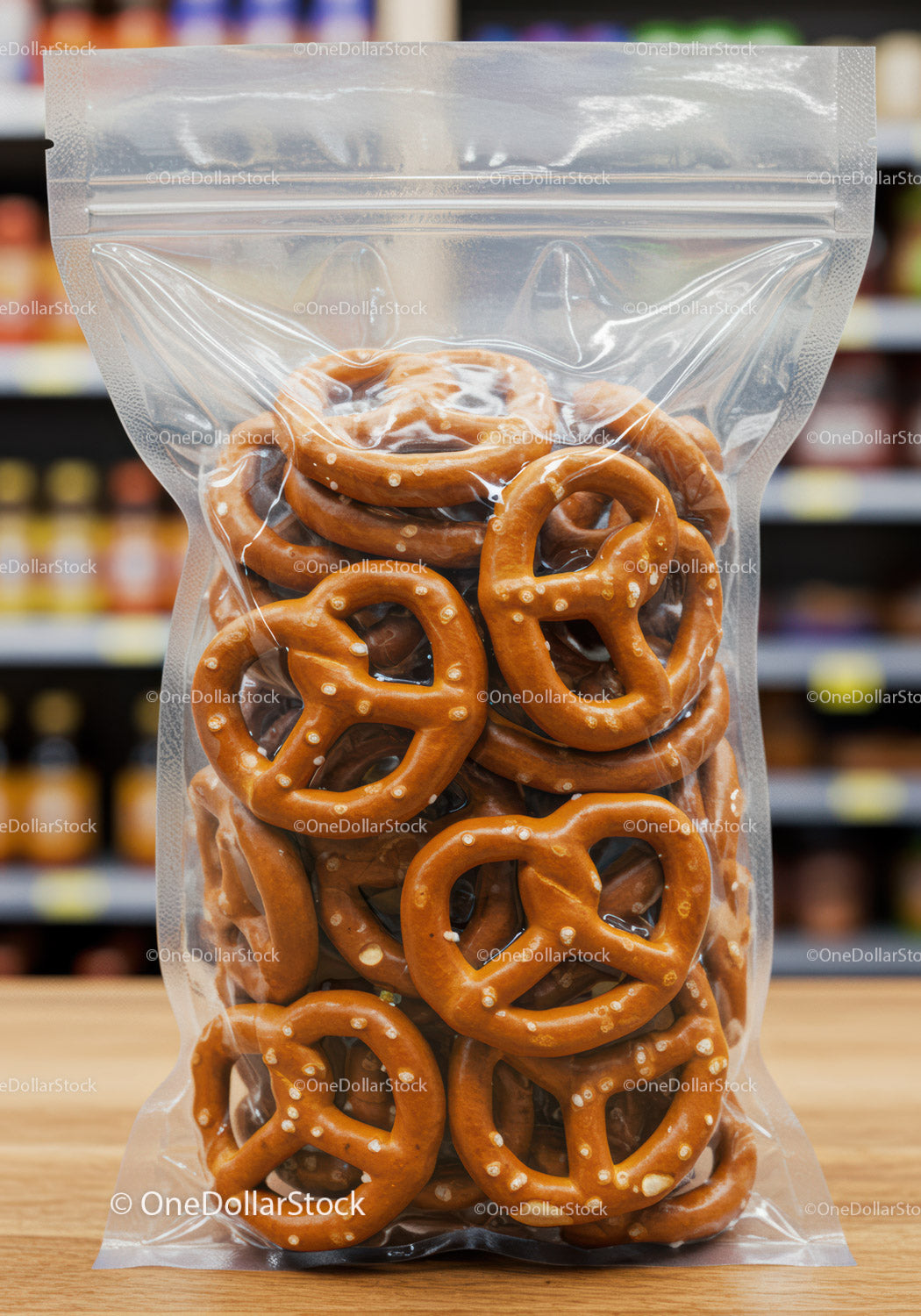 Crunchy Salted Pretzels Packed in Resealable Bag