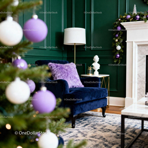Cozy living room with festive Christmas decor