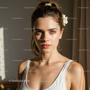 Portrait of a Young Woman with Blue Eyes and Natural Beauty