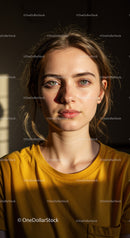 Young Woman Portrait with Natural Light and Youthful Expression