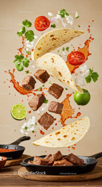 Juicy beef tacos with fresh toppings and spicy sauce