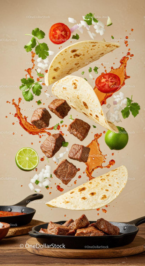 Juicy beef tacos with fresh toppings and spicy sauce