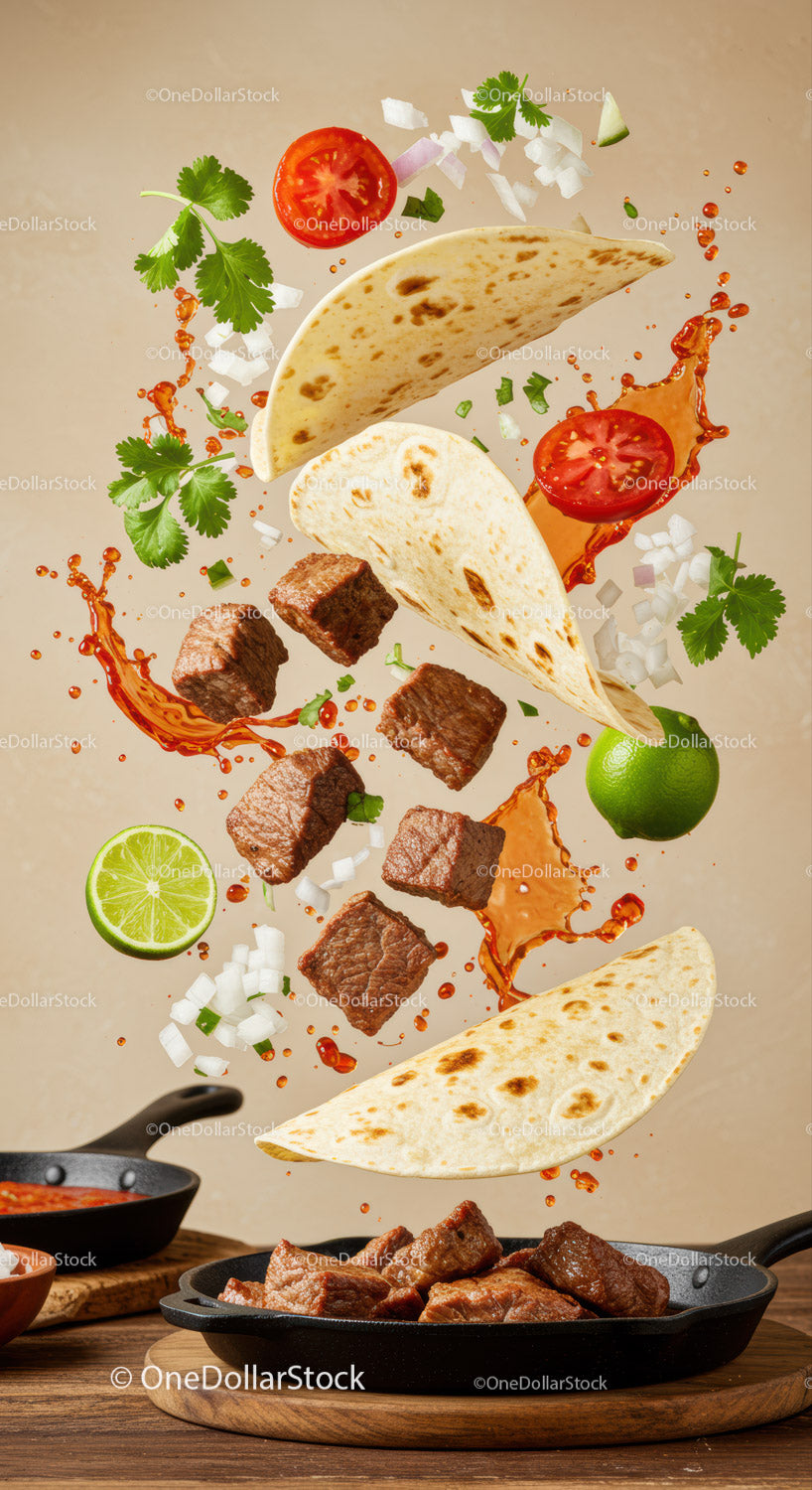 Soczyste tacos z wołowiną, świeżymi dodatkami i pikantnym sosem