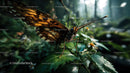 Beautiful Butterfly with Intricate Wing Patterns in a Forest Setting